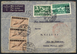 1176 SWITZERLAND: Airmail Cover Sent From Zürich To Rio De Janeiro On 20/SE/1938 By Germany DLH, Franked With 6.30Fr., V - Autres & Non Classés