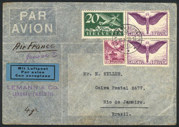 1177 SWITZERLAND: Airmail Cover Sent From Langnau To Rio De Janeiro On 10/OC/1938 By Air France Franked With 2.30Fr., Ve - Other & Unclassified