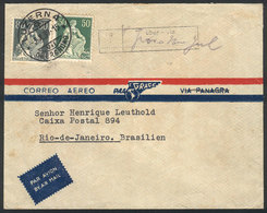 1182 SWITZERLAND: Airmail Cover Sent From Luzern To Rio De Janeiro On 3/OC/1939 Franked With 80c., VF Quality! - Otros & Sin Clasificación