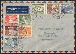 1194 SWITZERLAND: Airmail Cover Sent From Schwyz To Brazil On 10/AU/1949 With Nice Multicolored Postage, VF Quality! - Altri & Non Classificati