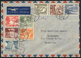 1194 SWITZERLAND: Airmail Cover Sent From Schwyz To Brazil On 10/AU/1949 With Nice Multicolored Postage, VF Quality! - Andere & Zonder Classificatie