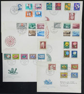 1196 SUITZERLAND: 7 FDC Covers And Cards Of 1953 To 1963, With Some Staining, Very Thematic! - Other & Unclassified