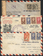 1201 SURINAME: 3 Covers Sent To Brazil Between 1942 And 1946, Interesting, Low Start! - Suriname