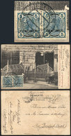 1205 TURKEY: CRETE Stamp Used In Turkey: Postcard Dated CONSTANTINOPLE 27/DE/1906, Franked With Pair Sc.8 Of The Austria - Sonstige & Ohne Zuordnung