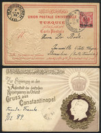 1206 TURKEY - GERMANY MAIL: PC Commemorating The Visit Of The Kaiser To Turkey, Franked With 20pa. And Sent From Constan - Altri & Non Classificati