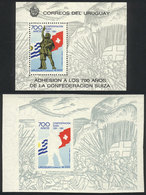 1220 URUGUAY: Sc.1387, 1991 Swiss Confederation 700th Anniv., Imperforate PROOF Without Impression Of Green And Black Co - Uruguay