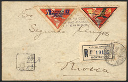 1222 URUGUAY: Registered Cover Sent From Montevideo To Rivera On 1/JA/1933, Nice Postage, VF Quality! - Uruguay