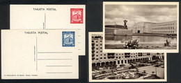 1226 VENEZUELA: 2 Postal Cards Of 10c. And 20c. Illustrated On Back: Military School And El Silencio, VF Quality! - Venezuela