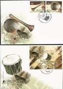 MACEDONIA/ MAKEDONIA/ MACÉDONIE-EUROPA 2014-"INSTRUMENTOS MUSICALES NACIONALES"- DOS FDC'S: SERIE+ HOJITA BLOQUE - 2014