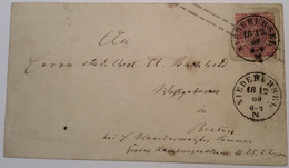 NDP 1868: 3Kr Ganzsache Brief Preußen 3Kr NIEDERURSEL R ! Thurn Und Taxis Stpl ( Frankfurt Cover - Enteros Postales