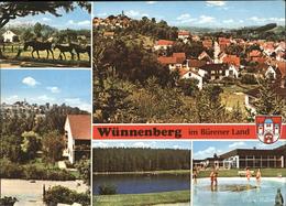 41235352 Wuennenberg Buerener Land, Freibad, Paddelteich, Pferde, Wappen Wuennen - Bad Wuennenberg