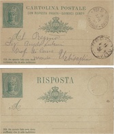 1901- C P E P 15 Cent. "con Risposta Pagata "  Cad Republica Di S MARINO * FERRAVALLE * - Brieven En Documenten
