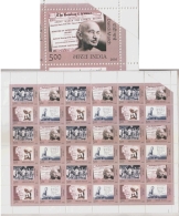 India  2005   Gandhi Satyagrah  PAPER FOLD ERROR  Full Sheet  #  10277  S   D  Inde Indien - Abarten Und Kuriositäten