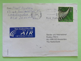 New Zealand 2001 Cover To Holland - Fern - Cartas & Documentos