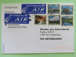 New Zealand 2001 Cover To Holland- Landscapes - Lettres & Documents