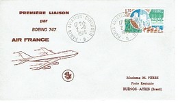 133 Air France Paris Buenos Ayres Boeing 747 1975 - 1960-.... Storia Postale