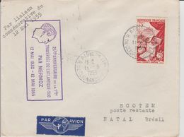 France 1955 25ème Anniversaire De La Traversée De L'atlantique Par Mermoz - First Flight Covers