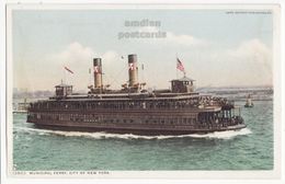 NEW YORK CITY, NY, Municipal Ferry Steamship, C1920s Vintage Postcard - Transportes