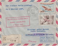 France 1957 Première Liaison Paris-Auckland - Primeros Vuelos