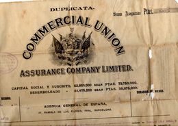 Papel Hoja De Assegurance Company Limited, Union Comercial De 1925 - España