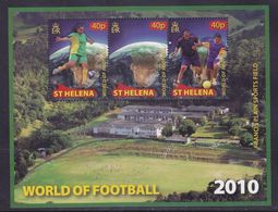 2010 St. Helena - World Of Football Sheet 3v Soccer Map, Stadium Sport Sc# 1009a MNH - 2010 – South Africa