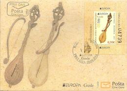 MONTENEGRO / CRNA GORA- EUROPA 2014-TEMA ANUAL " INSTRUMENTOS MUSICALES NACIONALES"- FDC De La HOJITA BLOQUE - 2014