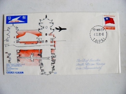 Cover Taipei China Taiwan Plane Avion Airplane 1980 First Flight Saa - Lettres & Documents