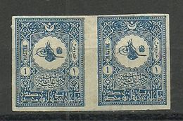 Turkey; 1901 Postage Stamp 1 K. ERROR "Imperforate Pair" - Nuevos