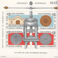 1994 Uruguay Mint Coins Money Monnaie  Miniature Sheet Of 4  MNH - Uruguay