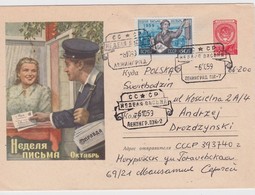 URSS 1959 ENTIER POSTAL LETTRE  THEME POSTE FACTEUR - 1950-59