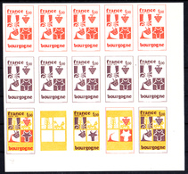 FRANCE - N°1848** - BOURGOGNE - ESSAIS EN BLOC DE 15 - SUPERBE. - Color Proofs 1945-…