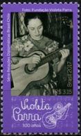 Brasil 2017 ** Joint Chile. Violeta Parra. Cantautora, Guitarrista. - Unused Stamps