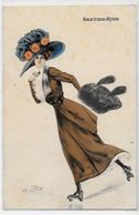 CPA Naillod Art Nouveau Femme Girl Women écrite Mode Chapeau Skating Patins à Roulettes EA Série 108 - Naillod