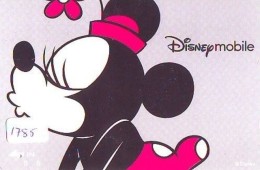 Carte Prépayée Japon DISNEY Mobile (1785) MICKEY MOUSE Bise Bisou Baiser Kiss - Japan Prepaid Card Quo Karte - Disney