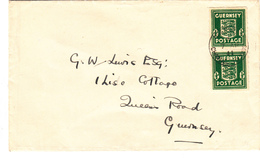 Guernsey 1941 1/2d Arms Emerald Pair On FDC (7 AP 41) - Guernsey