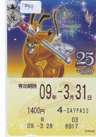 Carte Prépayée Japon * DISNEY * PLUTO (1799) 4-DAYS PASS * 1400 YEN * JAPAN PREPAID CARD - Disney