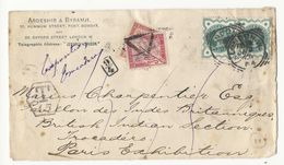 Devant De Lettre De Londres à Paris - Taxée (voir Scan) - 1859-1959 Lettres & Documents
