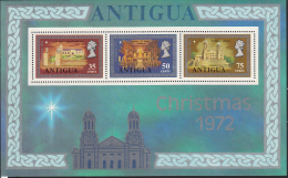 Antigua 1972 MNH Scott #294a Sheet Of 3 St. John's Cathedral Christmas - 1960-1981 Autonomie Interne