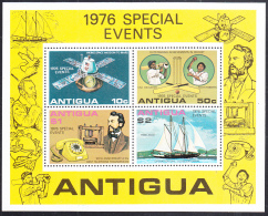 Antigua 1976 MNH Scott #458a Sheet Of 4 Cricket, Viking Space, AG Bell. Sailboat - 1960-1981 Autonomie Interne