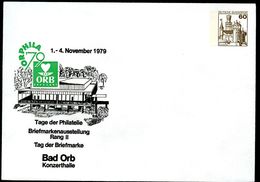 Bund PU114 D2/001 Privat-Umschlag KONZERTHALLE BAD ORB 1979 - Enveloppes Privées - Neuves