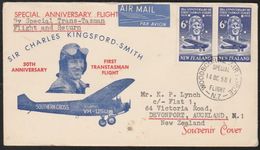 NEW ZEALAND KINGSFORD SMITH WOODBOURNE AIRFORCE FLIGHT - Luftpost