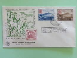 San Marino 1958 FDC Cover - Kingdom Of Naples Stamp Centenary - Briefe U. Dokumente