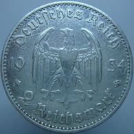 Germany 2 Reichsmark 1934 A VF Date - Silver - 2 Reichsmark