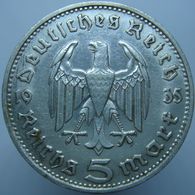 Germany 5 Reichsmark 1935 D XF Paul - Silver - 5 Reichsmark