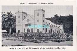 Oceanie, Visale Guadalcanal Salomon, Islands, Group Of Natives At The Opening Of The Cathedral 11th May 1930 - Islas Salomon