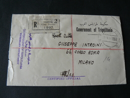 1951  LETTER FROM TRIPOLITANIA TO MILAN ..IN ITALY...///...LETTERA DALLA TRIPOLITANIA PER  MILANO - Tripolitaine