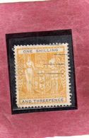 NEW ZEALAND NUOVA ZELANDA 1951 POSTAL FISCAL STAMPS ONE SHILLING AND THREEPENCE USATO USED OBLITERE' - Usados