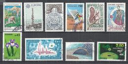 TEN AT A TIME - FRENCH ANDORRA - LOT OF 10 DIFFERENT COMMEMORATIVE 3 - USED OBLITERE GESTEMPELT USADO - Gebraucht