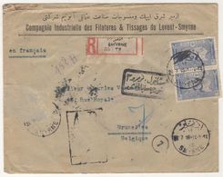 TURQUIE,TURKEI TURKEY SMYRNE TO BRUSSEL 1918 COVER USED - Storia Postale