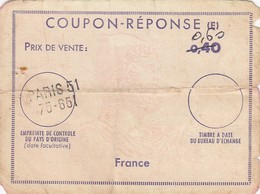 REPLY COUPON REPONSE. 0.40/ 0.60  PARIS 51   / 4 - Antwortscheine